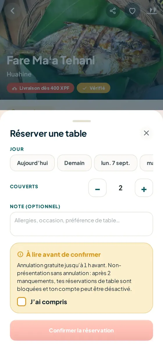 Réservation d’une table : créneaux complets et dernières tables