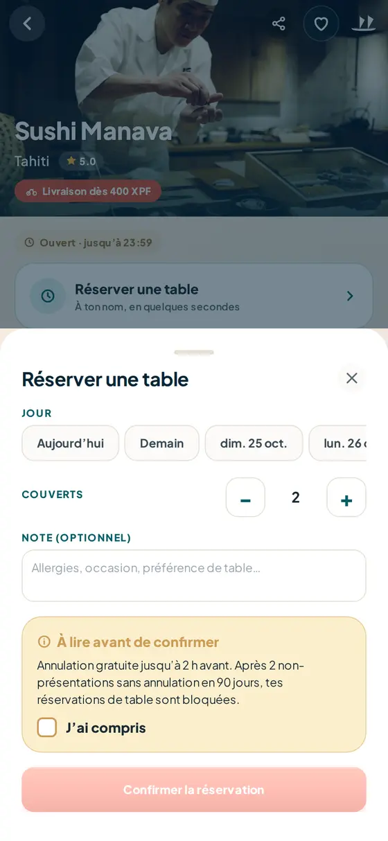 Réservation d’une table : créneaux complets et dernières tables