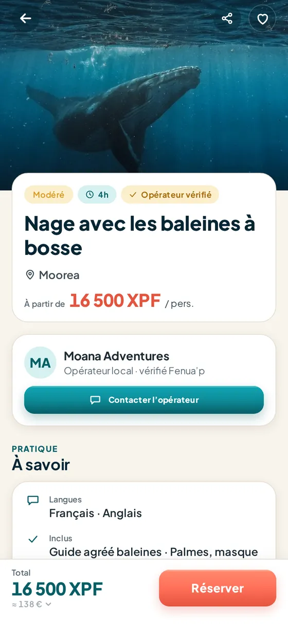 Nage avec les baleines